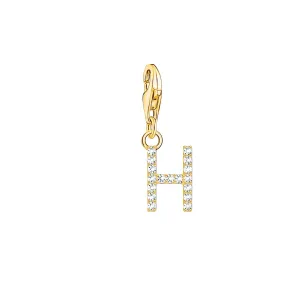Thomas Sabo Charmista Gold Plated Sterling Silver Letter H Charm Pendant