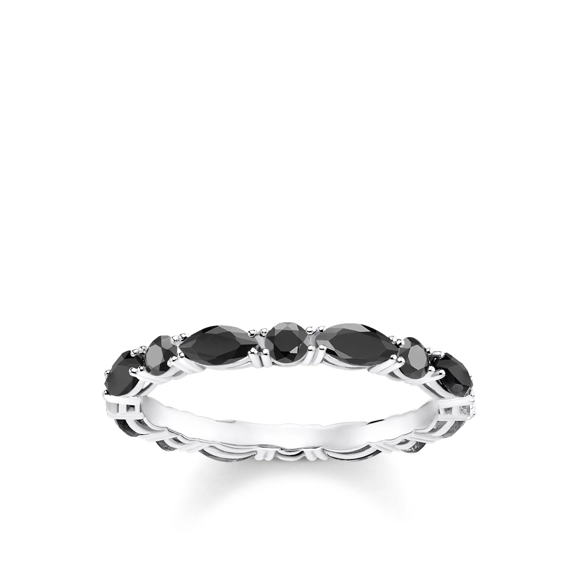Thomas Sabo Glam & Soul Sterling Silver Black Zirconia Marquise Ring