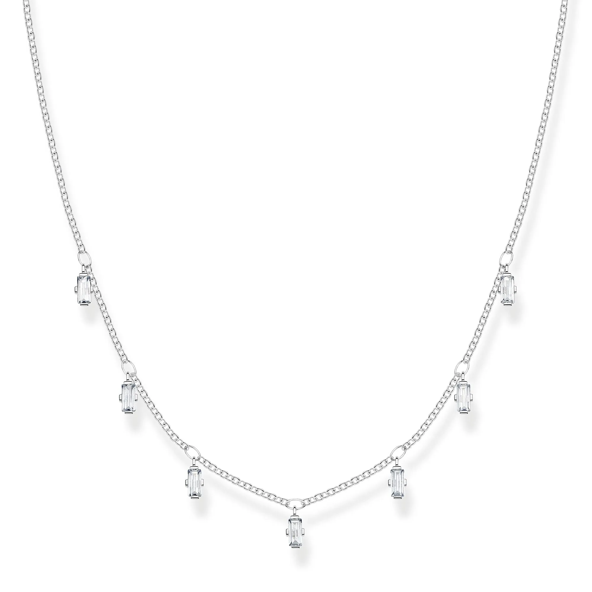 Thomas Sabo Glam & Soul Sterling Silver CZ Baguette Cut Necklace