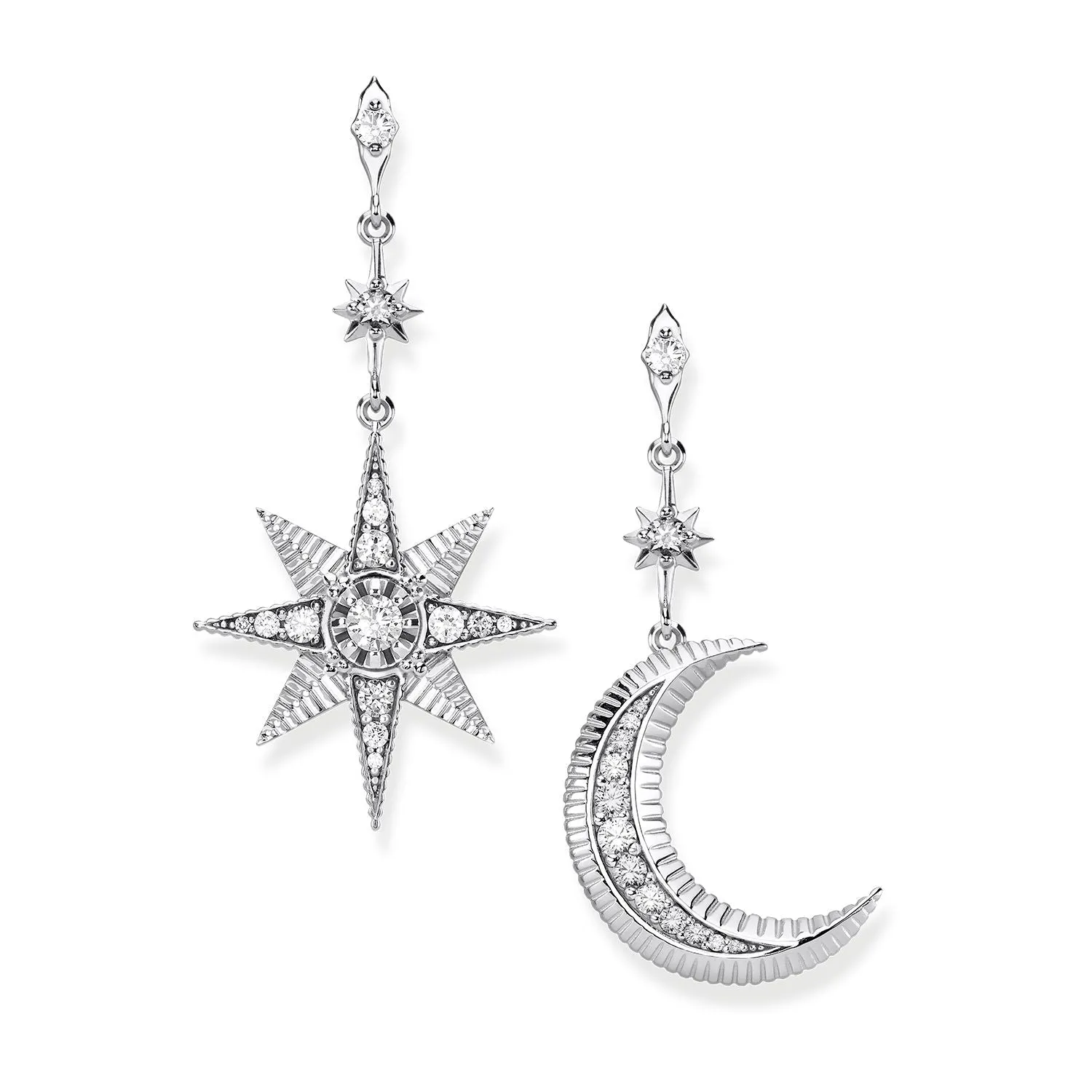 Thomas Sabo Glam & Soul Sterling Silver Royalty Moon and Star Earrings