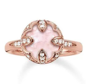 Thomas Sabo Glam And Soul Rose Gold Rose Quartz Pink Lotus Ring D