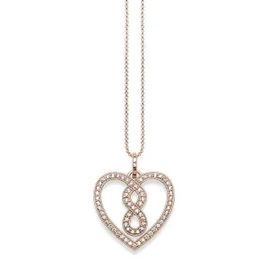 Thomas Sabo Glam And Soul Rose Gold White Zirconia Infinity Heart Necklace D
