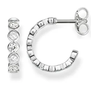 Thomas Sabo Glam And Soul Silver White Hinged Hoop Earrings D