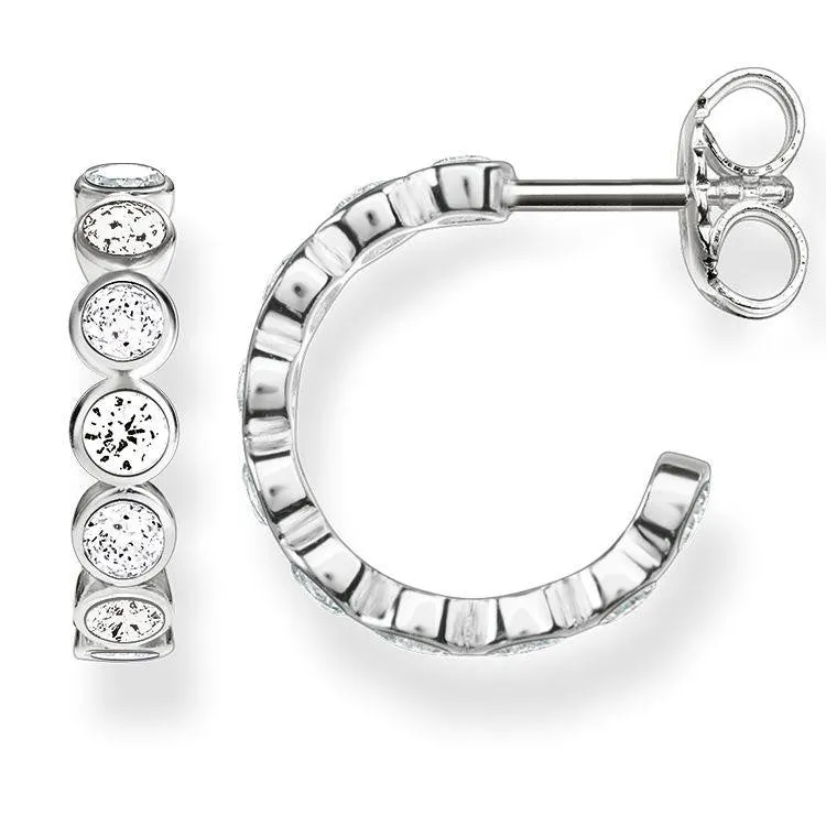 Thomas Sabo Glam And Soul Silver White Hinged Hoop Earrings D