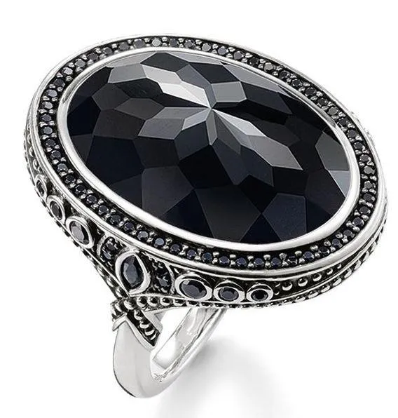 Thomas Sabo Glam And Soul Sterling Silver Black Onyx Cocktail Ring D