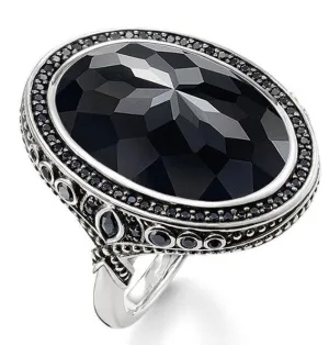 Thomas Sabo Glam And Soul Sterling Silver Black Onyx Cocktail Ring D