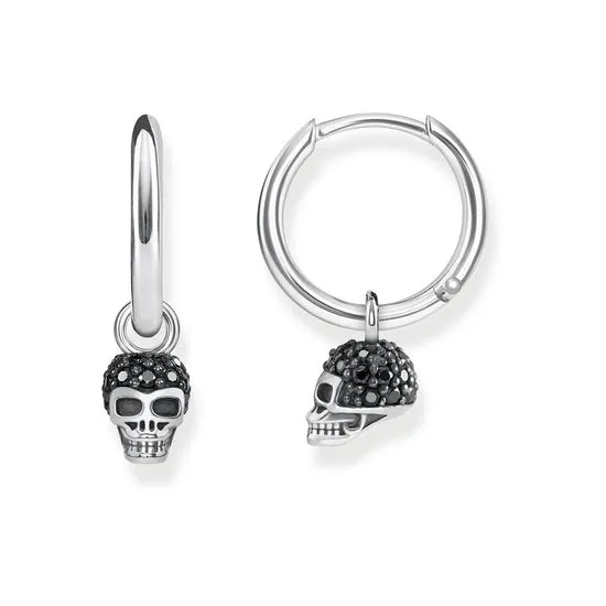 Thomas Sabo Glam and Soul Sterling Silver Skull Hoop Earrings