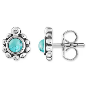Thomas Sabo Glam And Soul Sterling Silver Turquoise Diamond Ethnic Stud Earrings