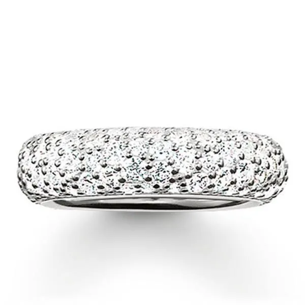 Thomas Sabo Glam And Soul Sterling Silver White Zirconia Crushed Ring D