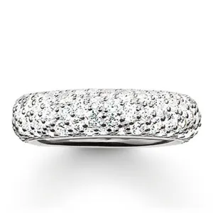 Thomas Sabo Glam And Soul Sterling Silver White Zirconia Crushed Ring D
