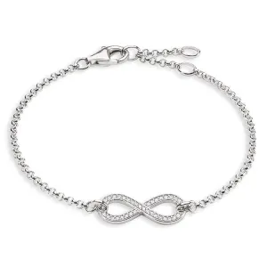 Thomas Sabo Glam And Soul Sterling Silver White Zirconia Infinity Bracelet