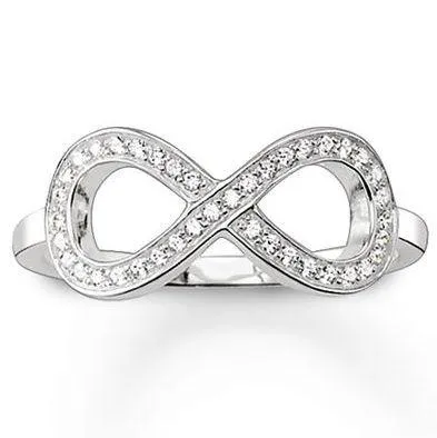 Thomas Sabo Glam And Soul Sterling Silver White Zirconia Infinity Ring