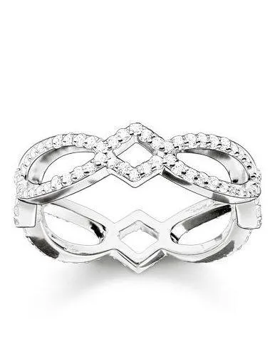 Thomas Sabo Glam And Soul Sterling Silver White Zirconia Love Knot Eternity Ring D
