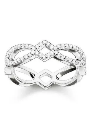 Thomas Sabo Glam And Soul Sterling Silver White Zirconia Love Knot Eternity Ring D