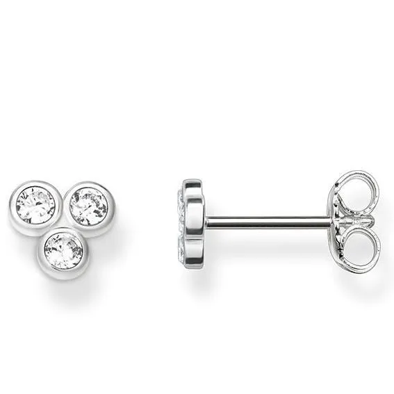 Thomas Sabo Glam And Soul Sterling Silver White Zirconia Stud Earrings D