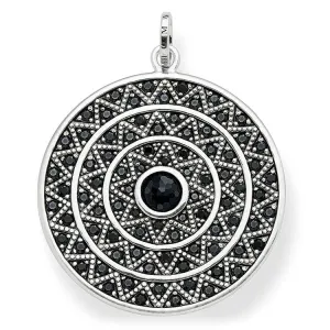 Thomas Sabo Glam And Soul Sterling Silver Zirconia Onyx Zig Zag Pendant D