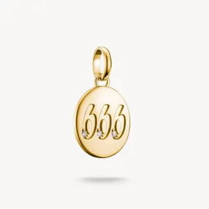 Thomas Sabo Gold Plated White Zirconia Angel Number '666' Connect Charm