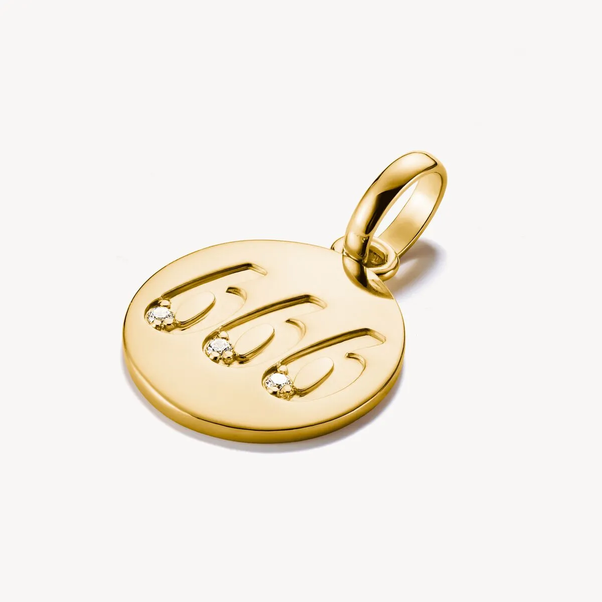 Thomas Sabo Gold Plated White Zirconia Angel Number '666' Connect Charm