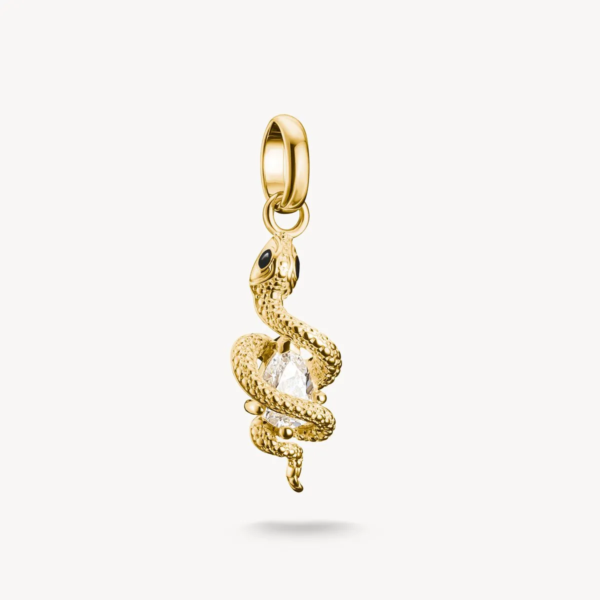 Thomas Sabo Gold Plated White Zirconia Snake Connect Charm