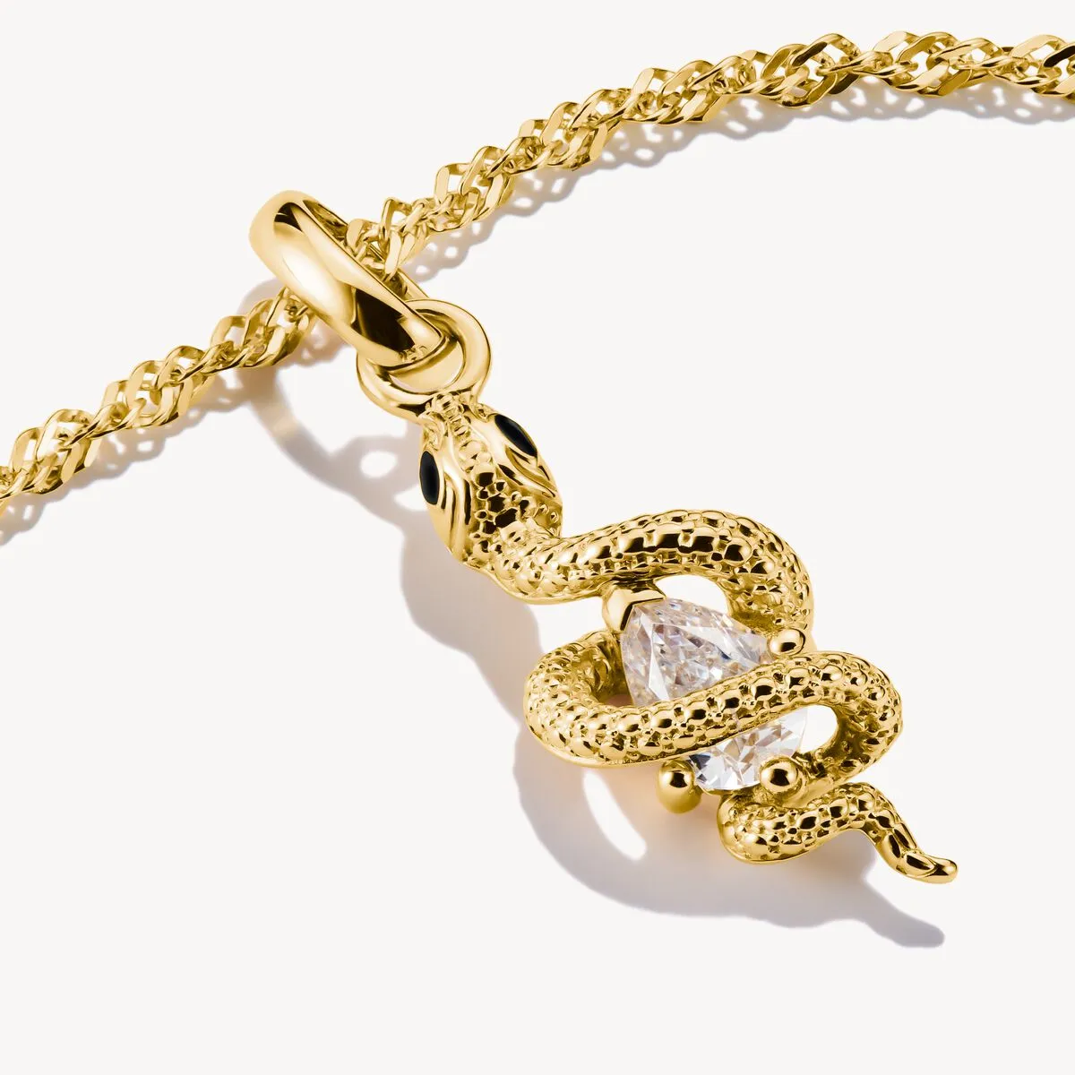 Thomas Sabo Gold Plated White Zirconia Snake Connect Charm