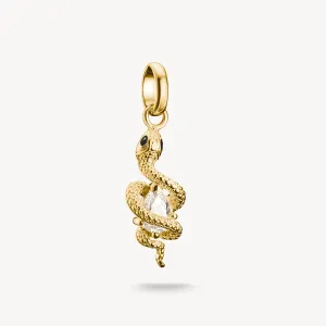 Thomas Sabo Gold Plated White Zirconia Snake Connect Charm