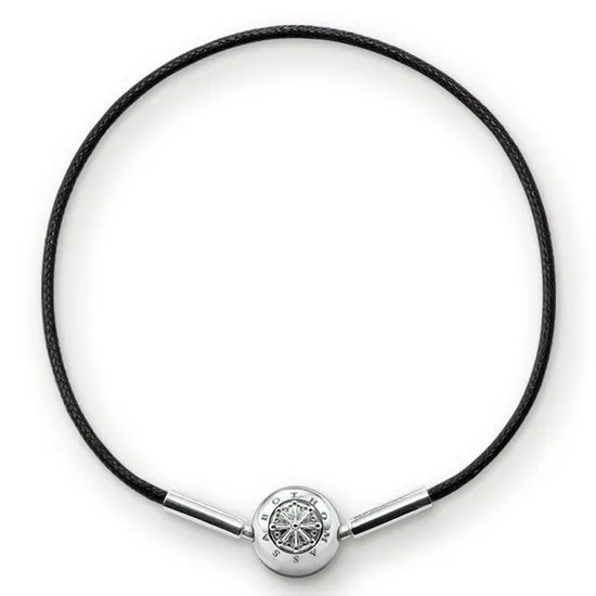 Thomas Sabo Karma Beads Sterling Silver Black Bracelet 36cm
