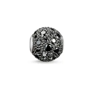 Thomas Sabo Karma Beads Sterling Silver Black Zirconia Crushed Charm