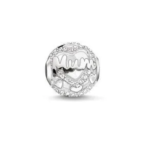Thomas Sabo Karma Beads Sterling Silver White Zirconia Mum Charm D