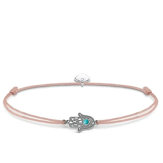 Thomas Sabo Little Secrets Sterling Silver Pink Hand of Fatima Bracelet D