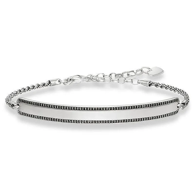 Thomas Sabo Love Bridge Sterling Silver Black Zirconia Bracelet D