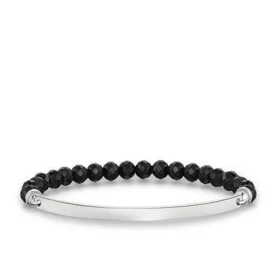 Thomas Sabo Love Bridge Sterling Silver Faceted Obsidian Bracelet