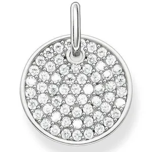 Thomas Sabo Love Coin Sterling Silver White Zirconia Sparkling Circles Disc Pendant D