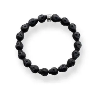 Thomas Sabo Obsidian Skulls Silver Bracelet D