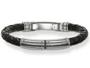 Thomas Sabo Rebel At Heart Leather Strap Cross Bracelet