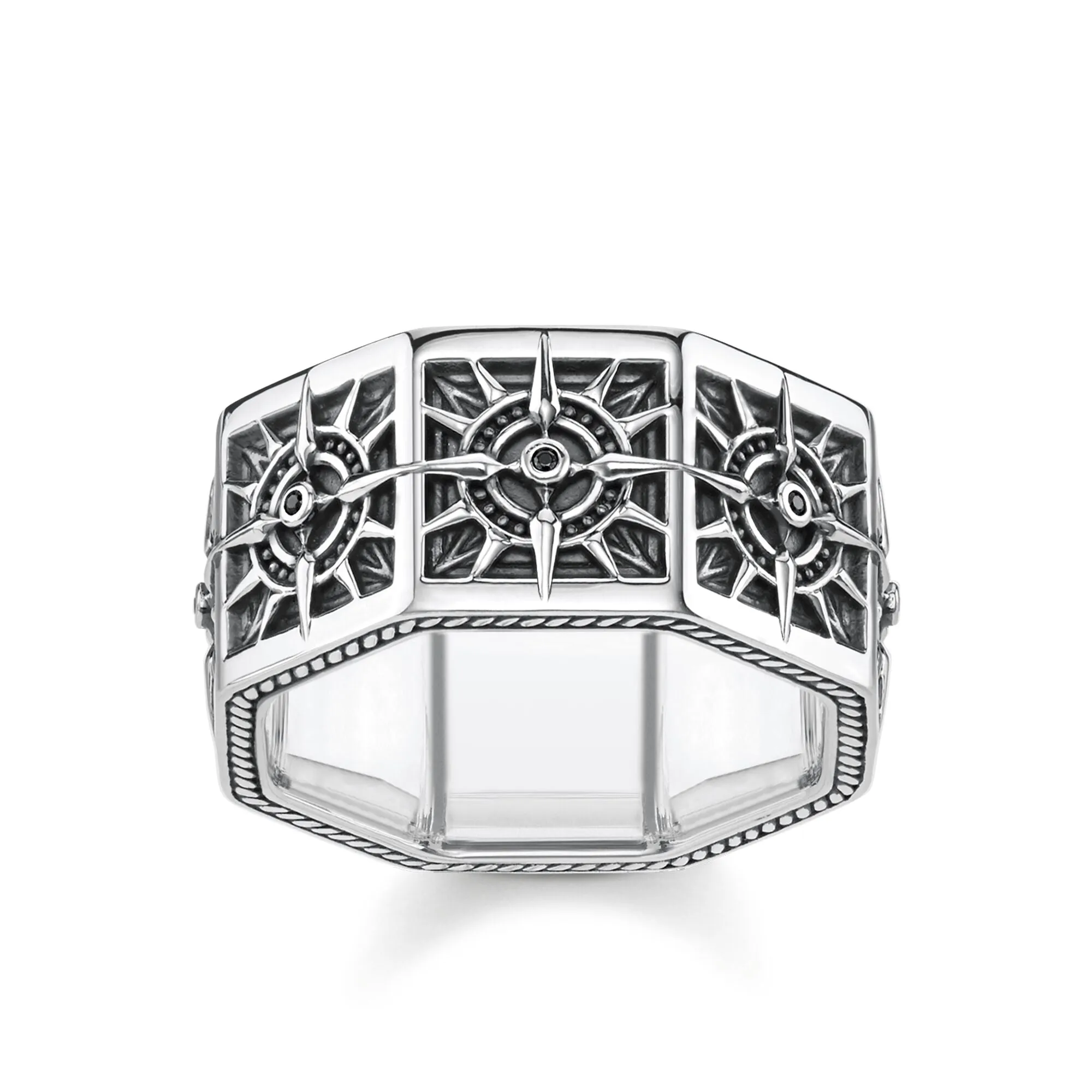 Thomas Sabo Rebel at Heart Sterling Silver Angular Compass Ring