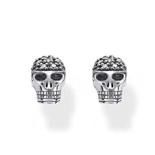 Thomas Sabo Rebel At Heart Sterling Silver Diamond Skull Earrings