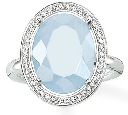 Thomas Sabo Ring Glam And Soul Maharani Milky Aqua Silver D