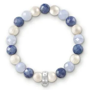 Thomas Sabo Silver Chalcedony Dumortierite Pearl Bracelet 15.5cm D