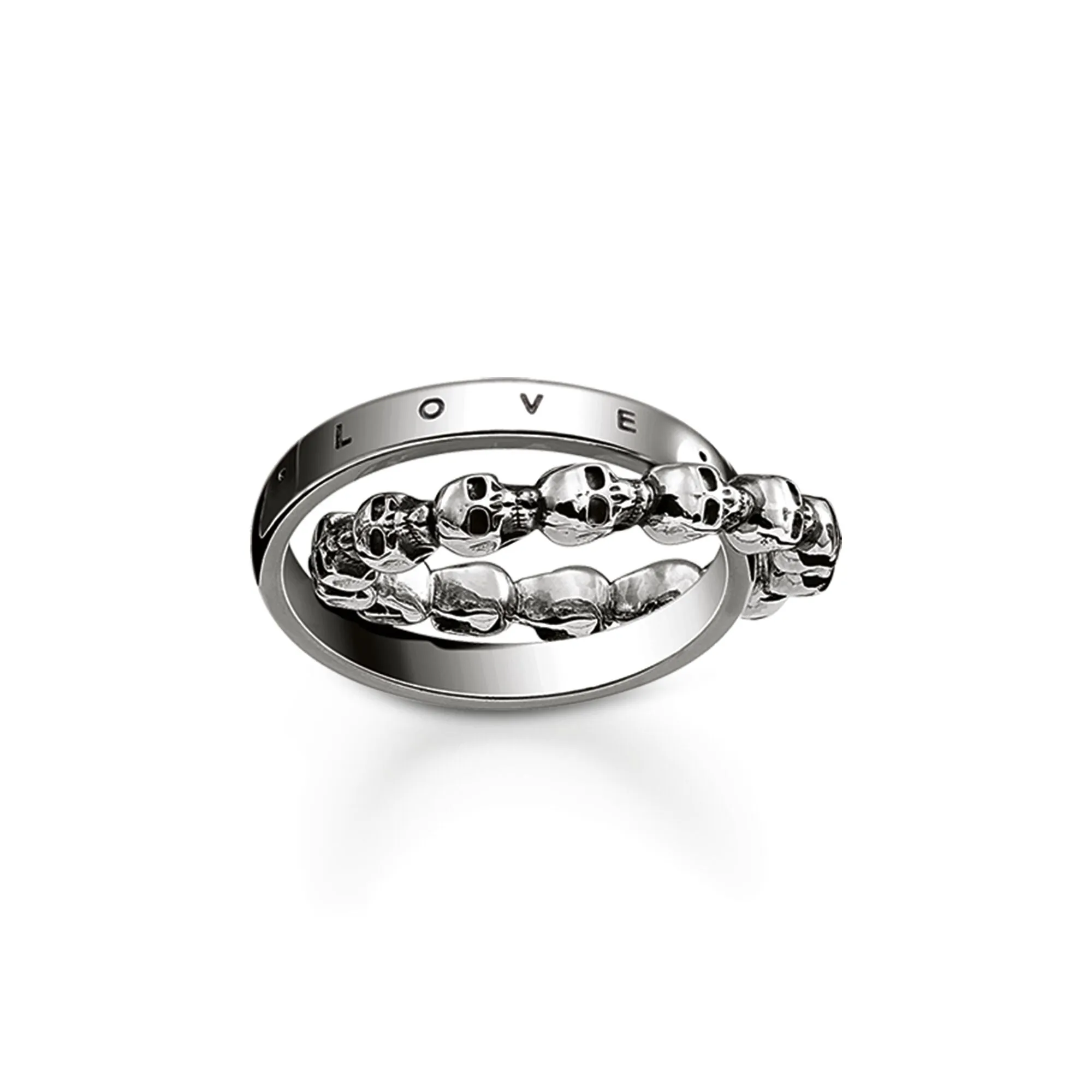 Thomas Sabo Skull Love Faith Hope Sterling Silver Ring D