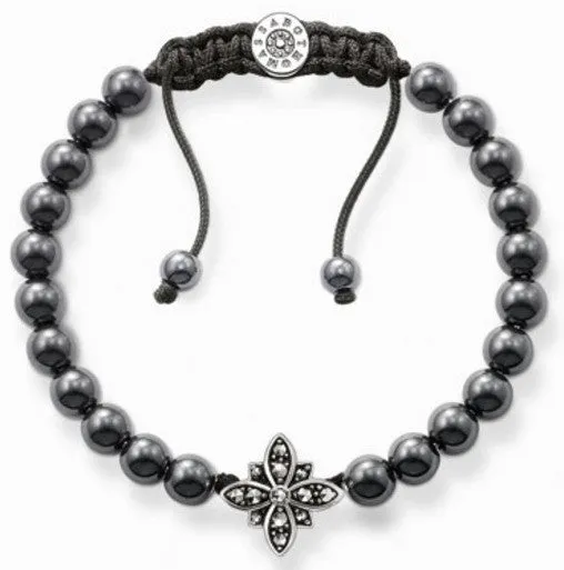 Thomas Sabo Special Addition Bracelet Flower Hematite Silver