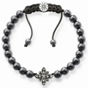 Thomas Sabo Special Addition Bracelet Flower Hematite Silver