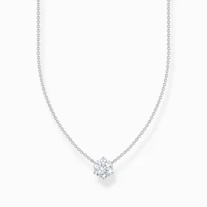 Thomas Sabo Sterling Silver Circle White Zirconia Necklace