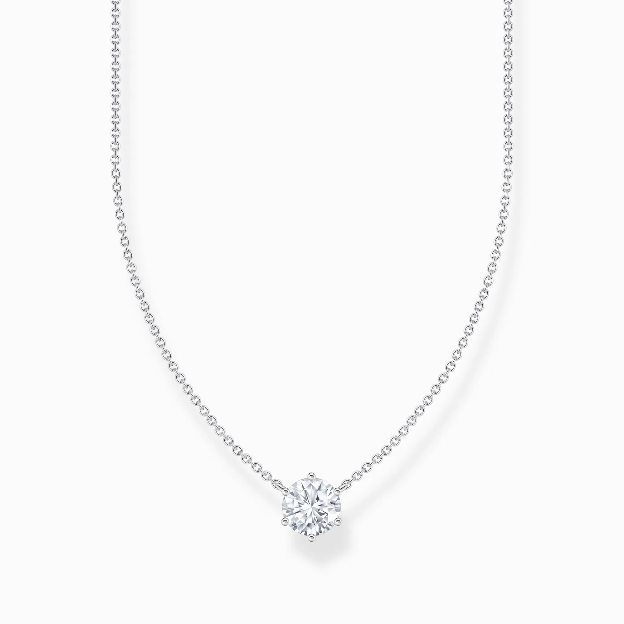 Thomas Sabo Sterling Silver Circle White Zirconia Necklace