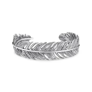 Thomas Sabo Sterling Silver Feather Bangle D