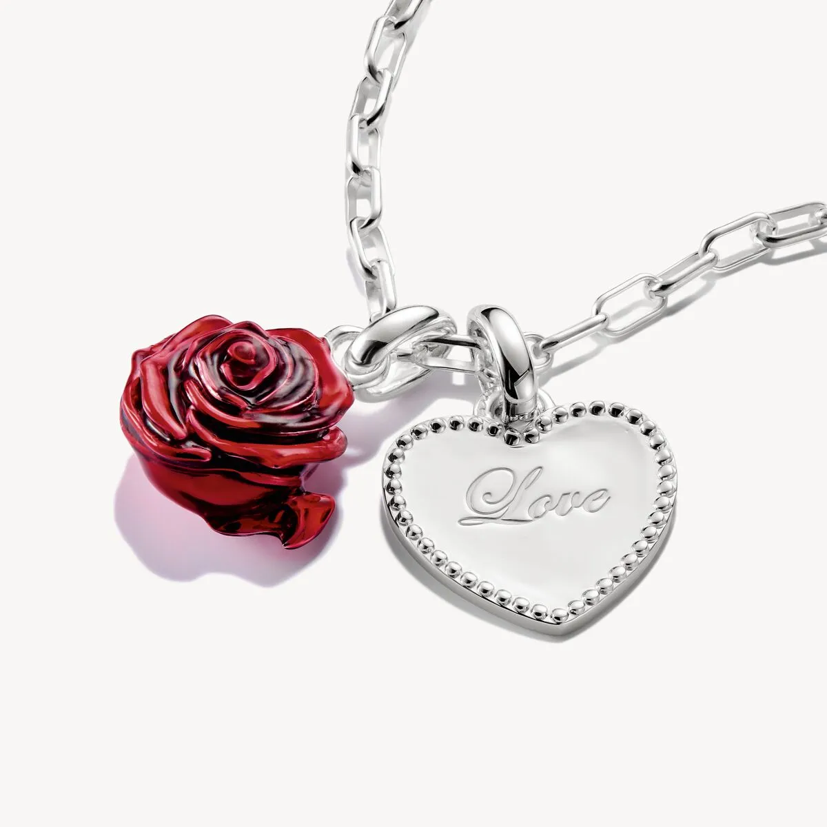 Thomas Sabo Sterling Silver Red Rose Blossom Connect Charm