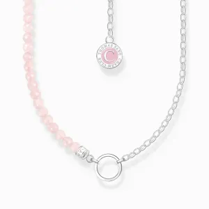 Thomas Sabo Sterling Silver Rose Quartz Charmista Member Charm Necklace with Coin