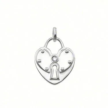 Thomas Sabo Sterling Silver Sweet White Diamond Heart Padlock Pendant D
