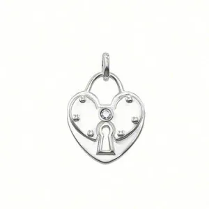 Thomas Sabo Sterling Silver Sweet White Diamond Heart Padlock Pendant D