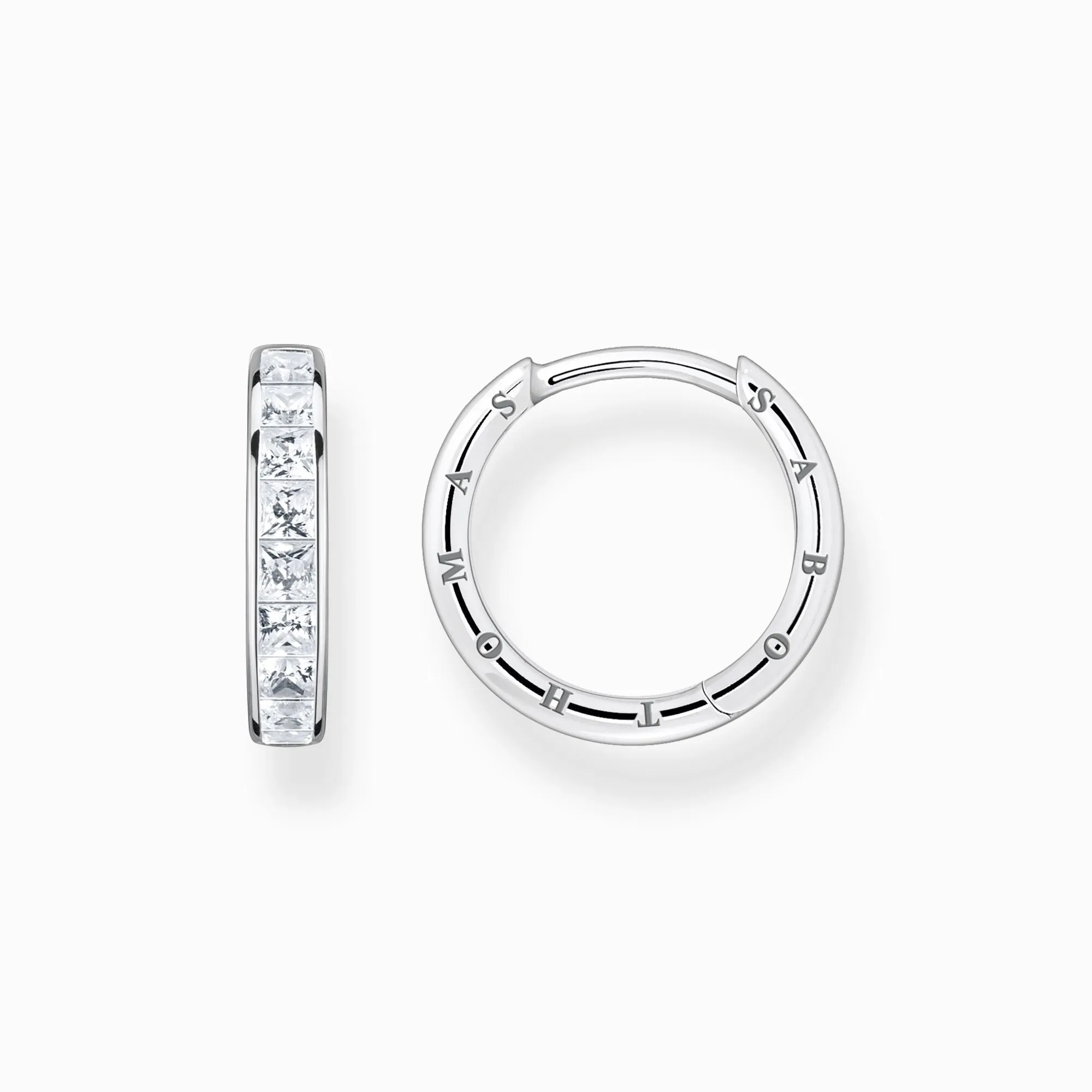 Thomas Sabo Sterling Silver White Stone Hoop Earrings