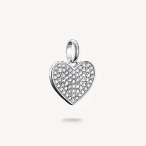 Thomas Sabo Sterling Silver White Zirconia Pav-Heart Connect Charm